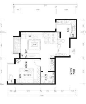 202350平米小户型平面图一居室设计图