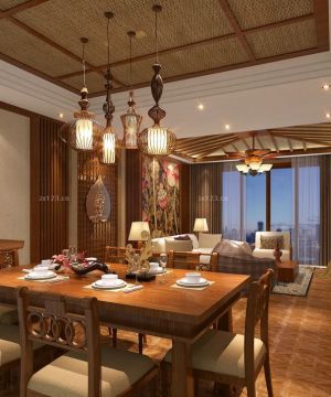 经典东南亚风格客厅样板间装饰品欣赏