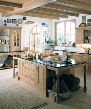 美式家装开放式厨房欧派橱柜设计图