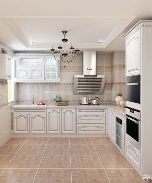 最新简欧风格大厨房白色欧派橱柜设计图片