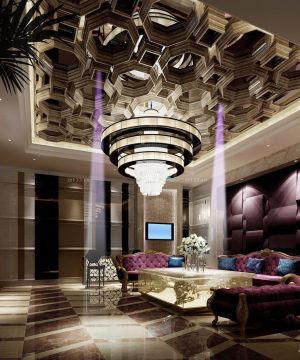 2025简欧风格ktv包房艺术吊顶设计效果图片大全