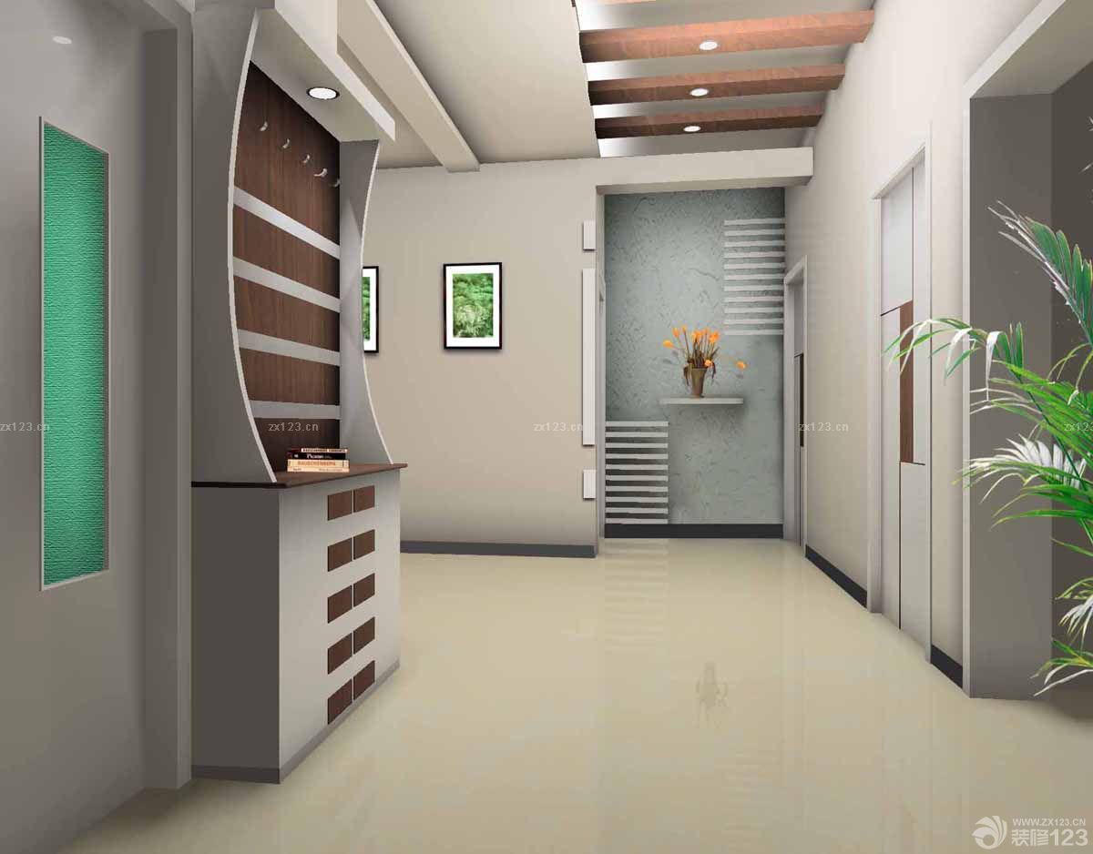  美式田园风格客厅过道吊顶装修设计效果图欣赏