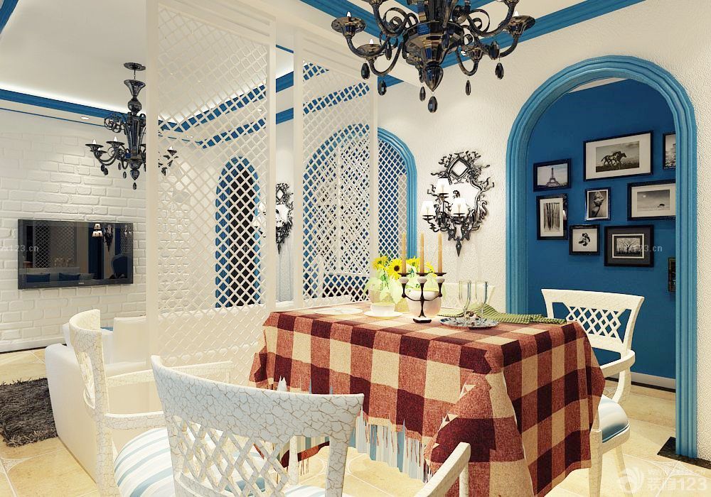 2025最新混搭风格蓝色门框装饰