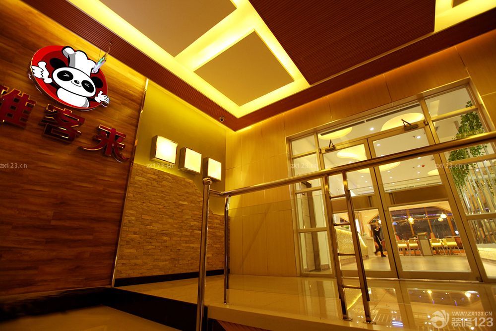 最新中式快餐店门头设计效果图