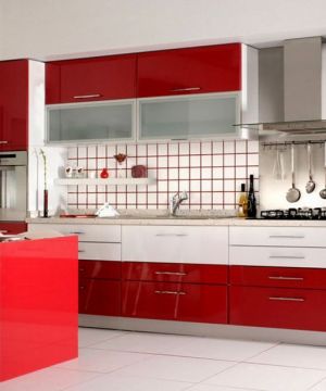 2023时尚多彩现代厨房橱柜瓷砖设计效果图
