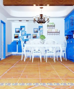 美式地中海混搭风格蓝色门框装饰图片欣赏