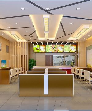 2023中式快餐店艺术吊顶装修设计图片大全