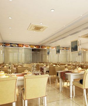 2025最新中式快餐店石膏板吊顶装修效果图