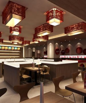 2025中式快餐店灯具装潢效果图大全