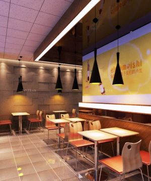 2025中式快餐店顶上吊顶装修效果图片