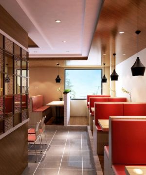 2025最新中式快餐店镜面背景墙装修效果图大全