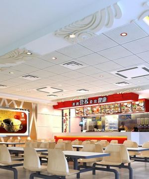 小型快餐店新中式装修风格效果图片