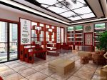 2025茶叶店面艺术吊顶装修效果图片欣赏