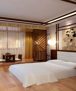 豪华酒店主卧室日式榻榻米装修样板间大全