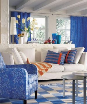 家庭室内装修样板房地中海风格窗帘设计图片