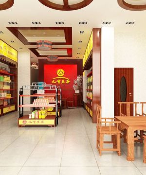 茶叶店面现代中式风格设计图
