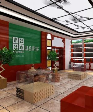 最新茶叶店面logo形象墙装修效果图片