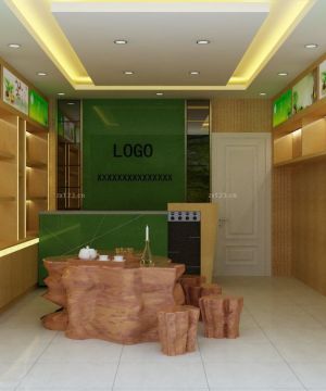 2025现代中式风格茶叶店面装修实景图