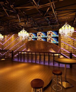 最新主题酒吧镂空吊顶设计效果图大全
