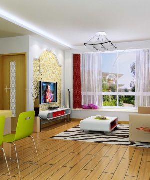 最新现代中式风格40平方单身公寓小户型大客厅装修图片