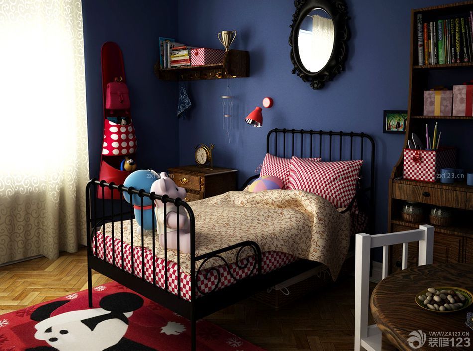 美式乡村小户型儿童房间布置效果图