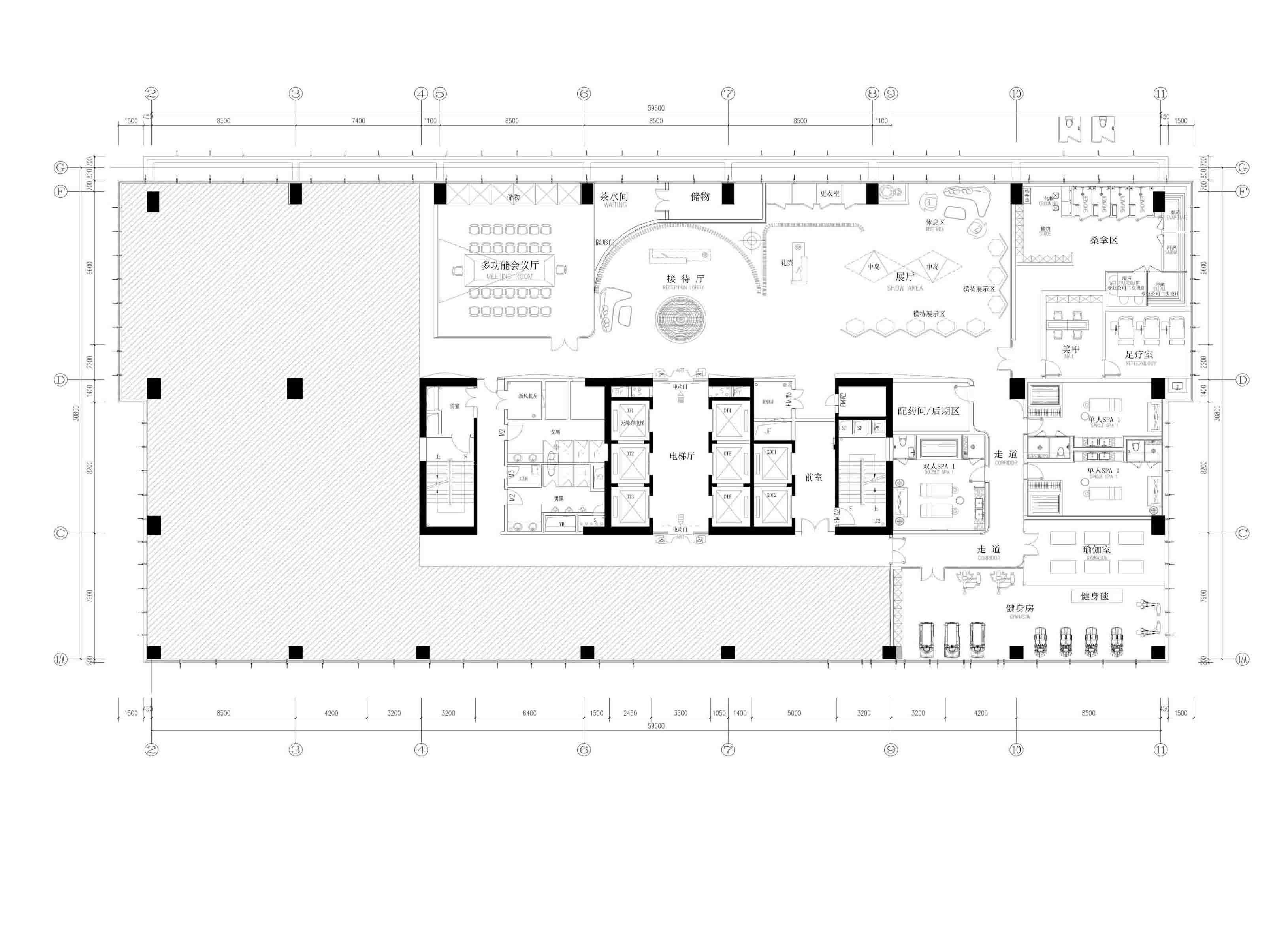 2025最新商务会所平面布置效果图纸