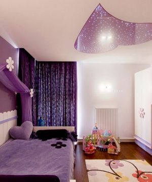 紫色优雅小户型创意儿童房间布置效果图片大全