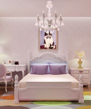 紫色优雅现代小户型创意儿童房间布置效果图欣赏
