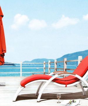 海景别墅室外观景阳台沙滩椅设计图片大全