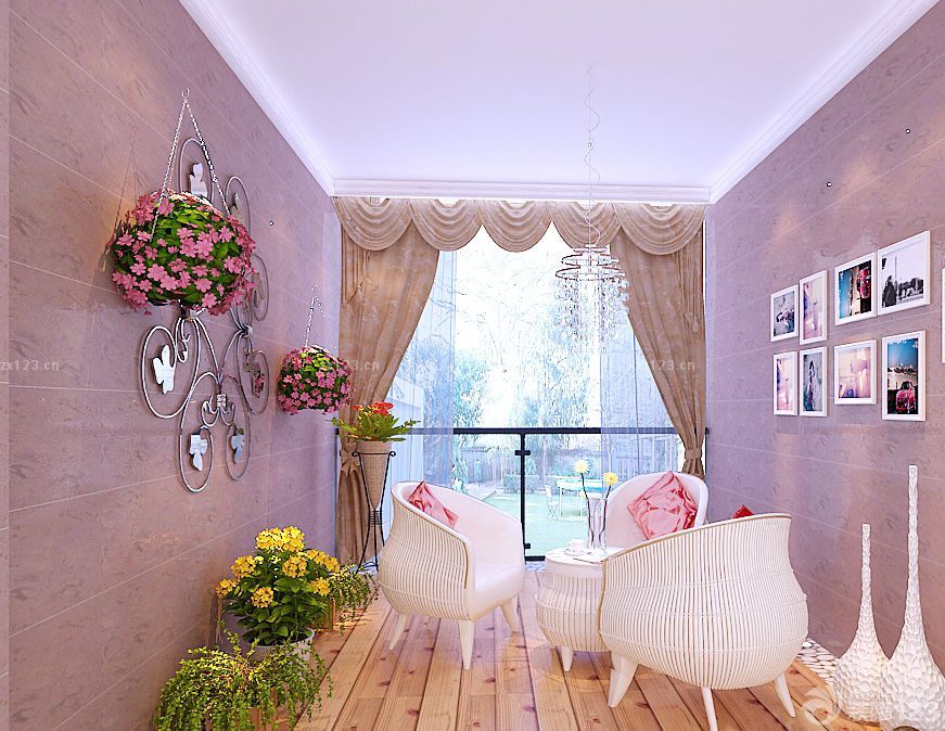 田园风格洋房入户花园设计效果图欣赏