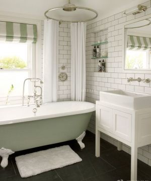 2023最新美式风格卫生间浴室帘效果图图片 
