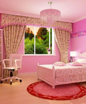 田园风格创意儿童房间窗帘搭配效果图欣赏