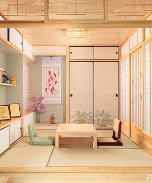 最新现代简约日式室内茶室装修样板间