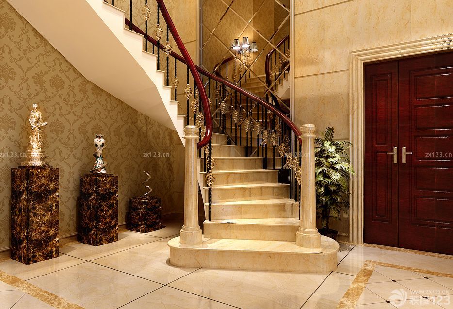 室内欧式风格房屋楼梯设计效果图欣赏