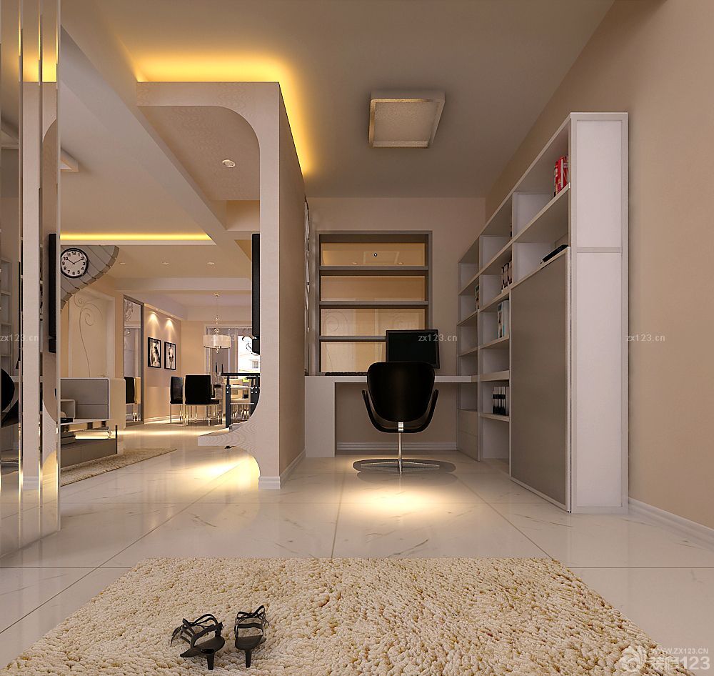 书房组合书柜设计案例