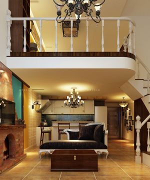 美式混搭风格房屋楼梯设计效果图欣赏