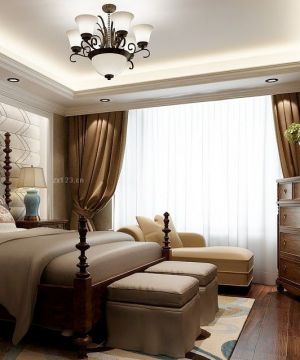 欧式东南亚风格卧室窗帘搭配效果图大全