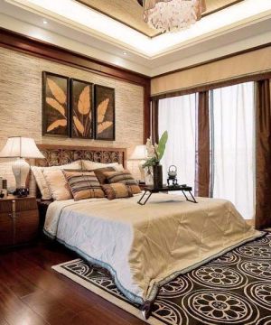 复古东南亚风格卧室窗帘搭配效果图欣赏