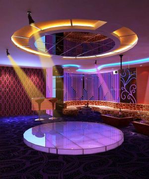 2025小型ktv包厢圆形吊顶装修实景图欣赏