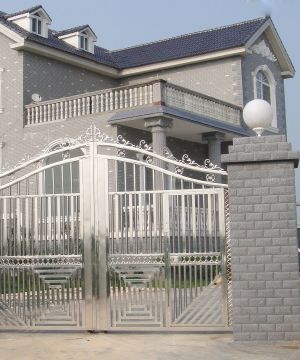 最新现代中式风格别墅围墙大门装修效果图