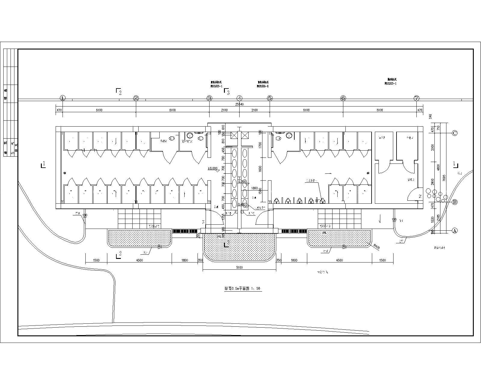 公园公共卫生间平面图设计