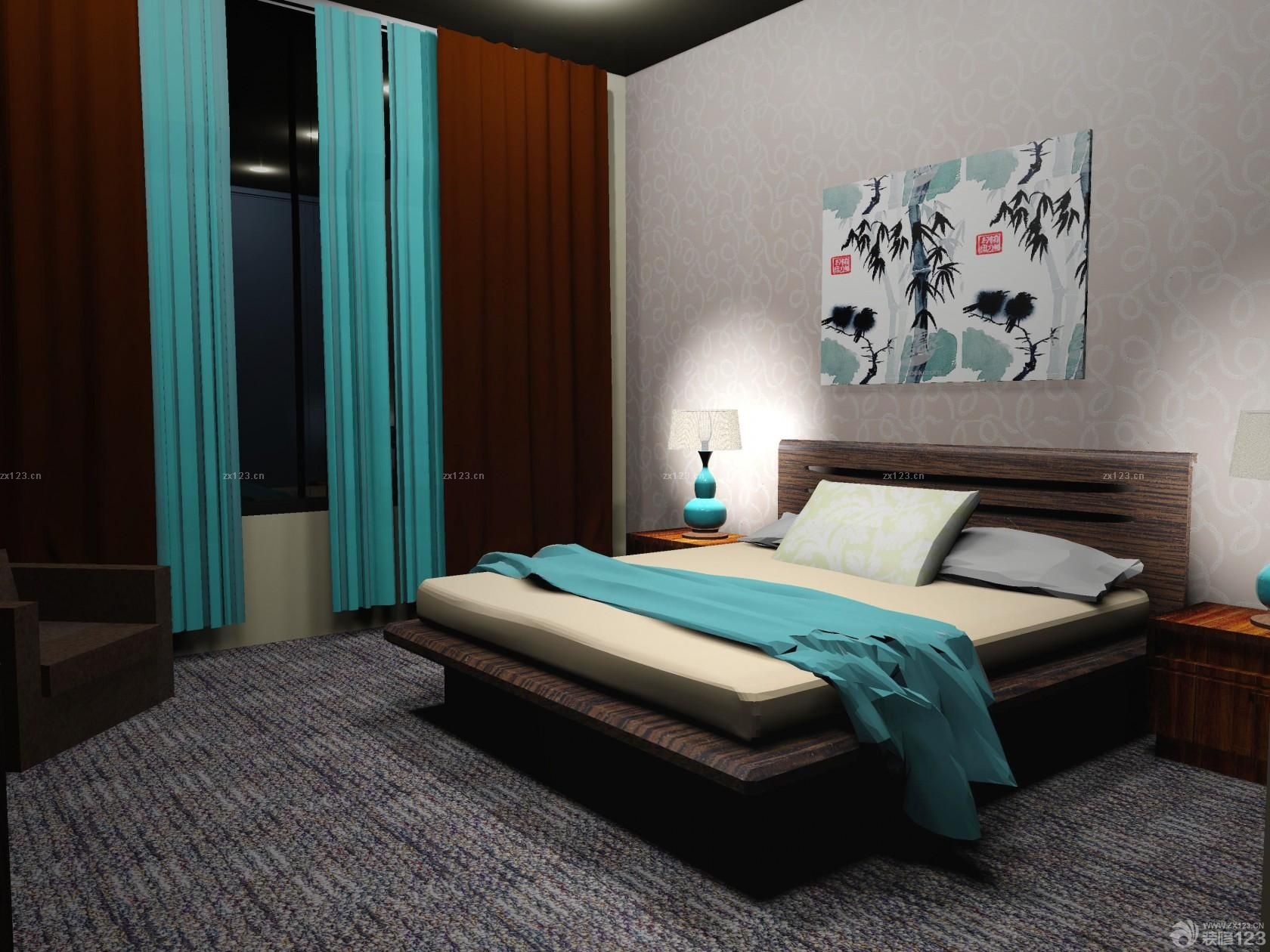 商务宾馆蓝色门帘设计图片大全