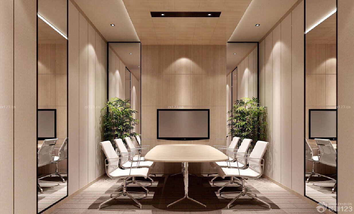 简约日式风格小型会议室布置实景图欣赏