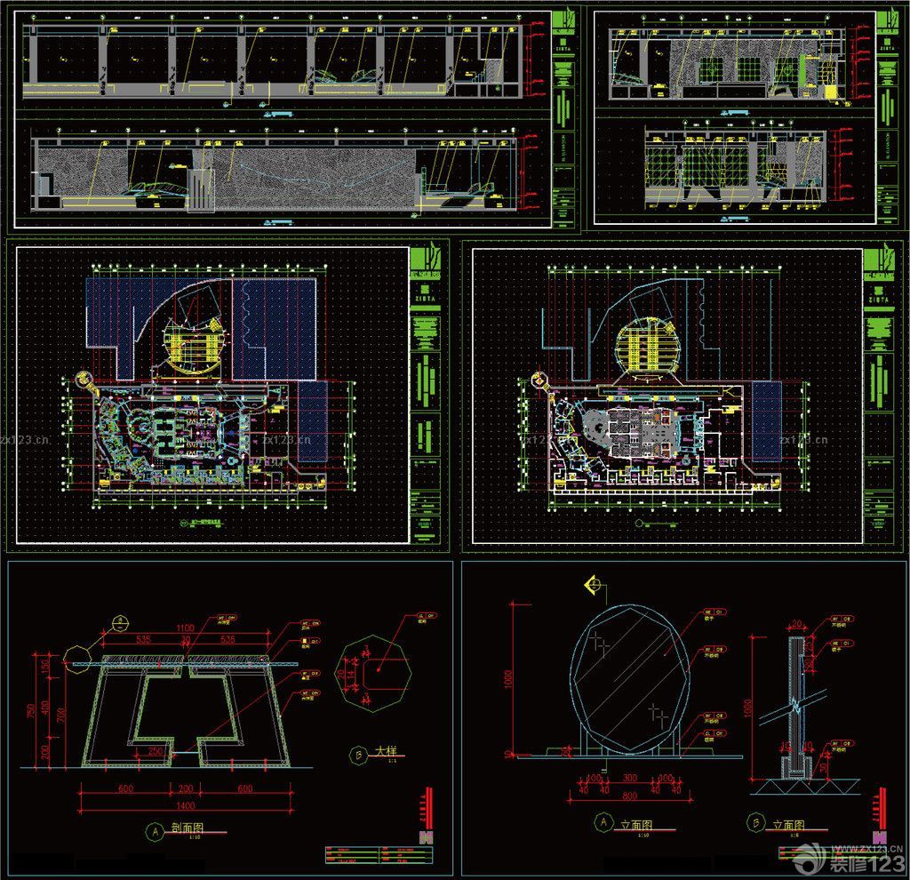 公共卫生间施工平面图设计欣赏