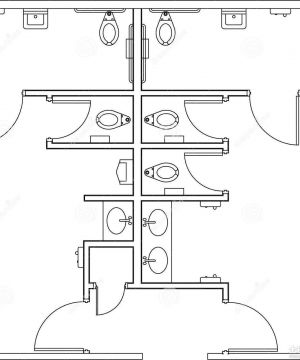 私人会所公共卫生间平面图设计