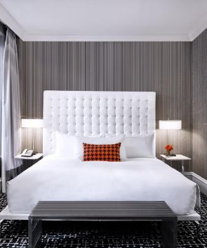 商务宾馆房间纯色窗帘设计图片