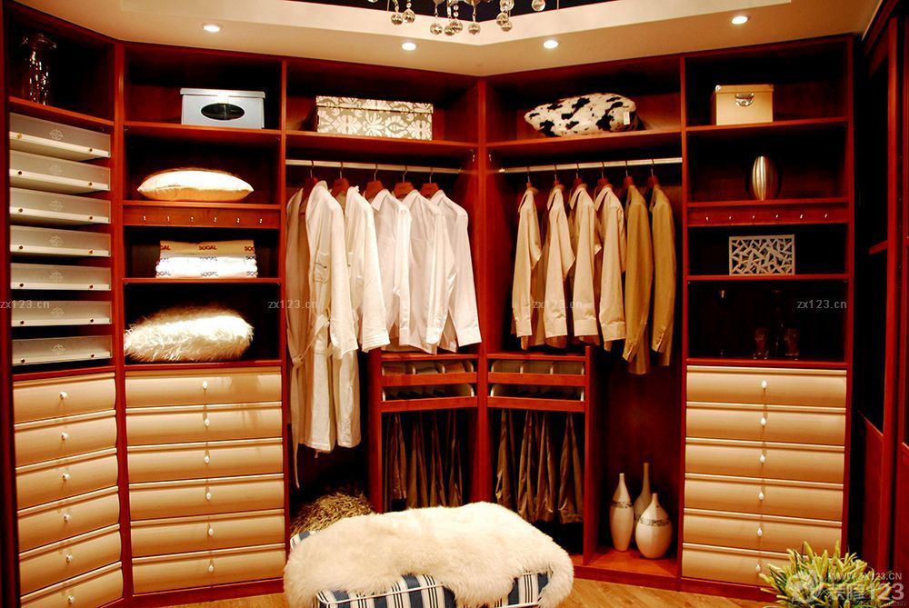 最新美式独立衣帽间鞋柜设计样板间大全