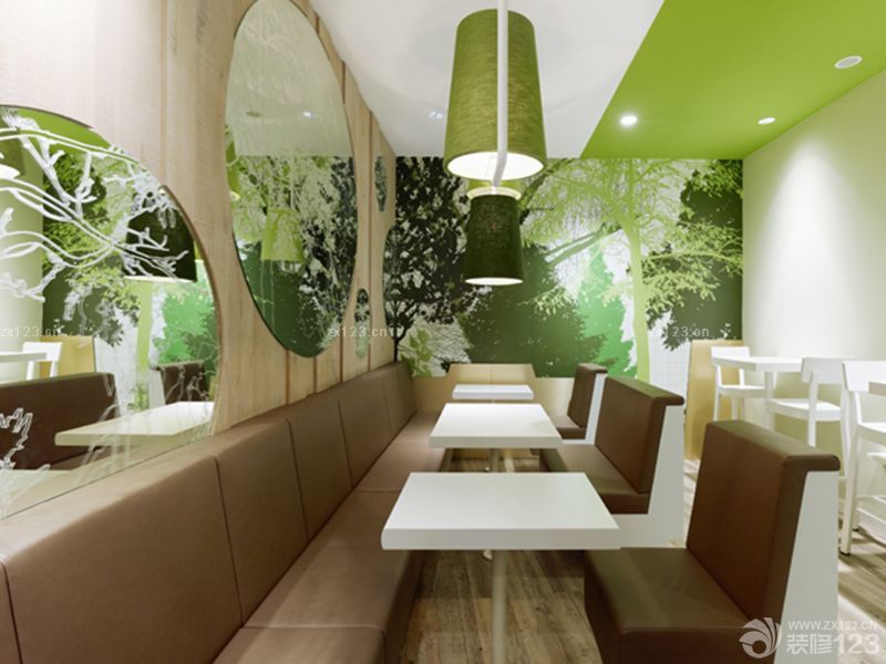 个性快餐店墙面装饰实景图欣赏2025