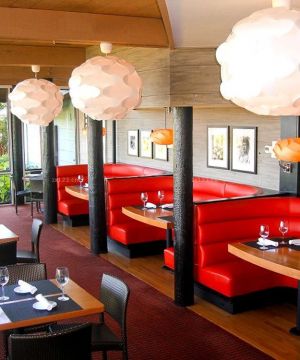 最新现代简约快餐店艺术灯具装饰效果图欣赏