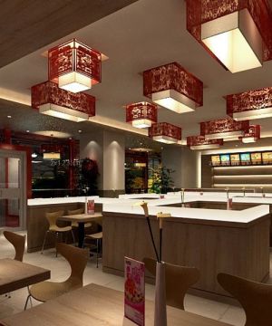 中式快餐店桌椅装修效果图欣赏